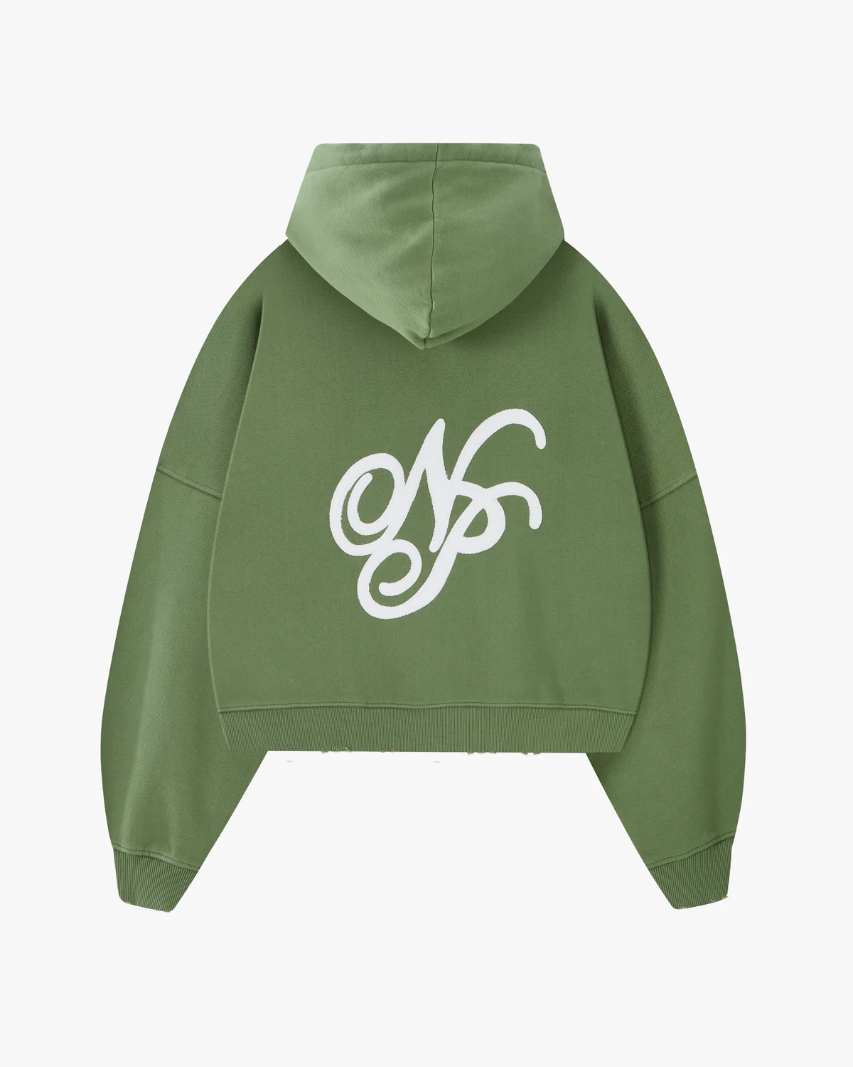 Script Zip-Up Hoodie Green - Image 3