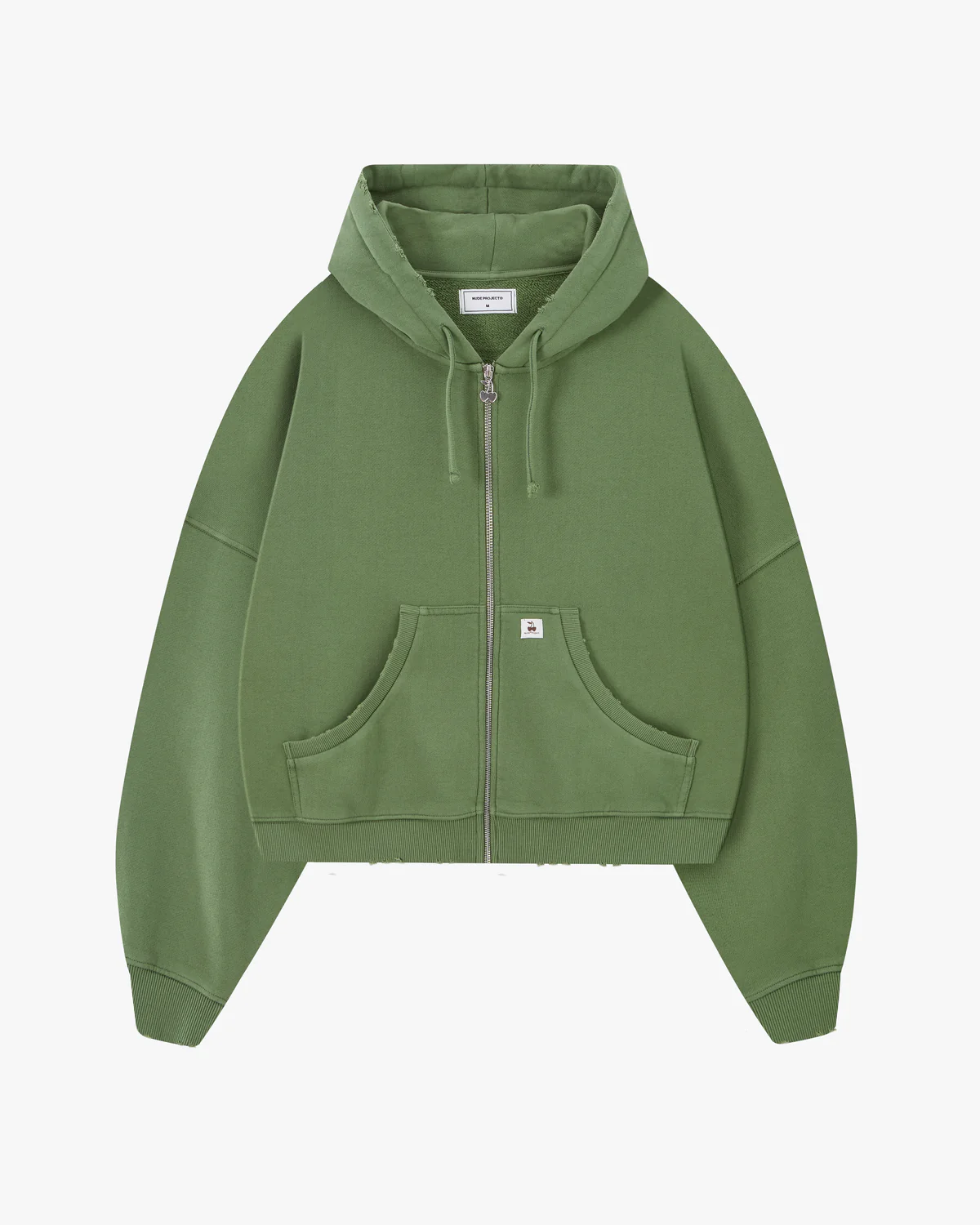 Script Zip-Up Hoodie Green front