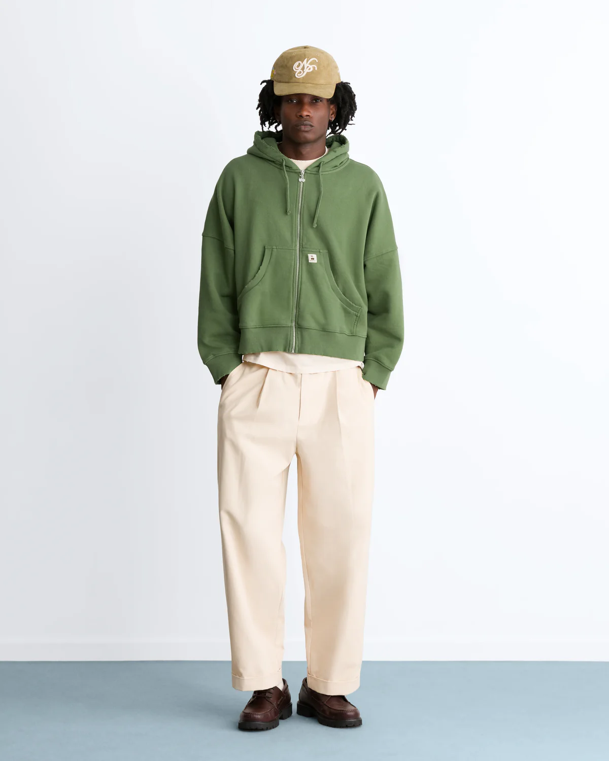 Script Zip-Up Hoodie Green - Image 7